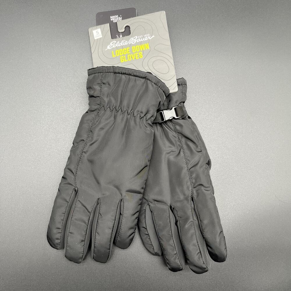 NWT Eddie Bauer Women's Lodge Down Gloves‎ Black - Size Small